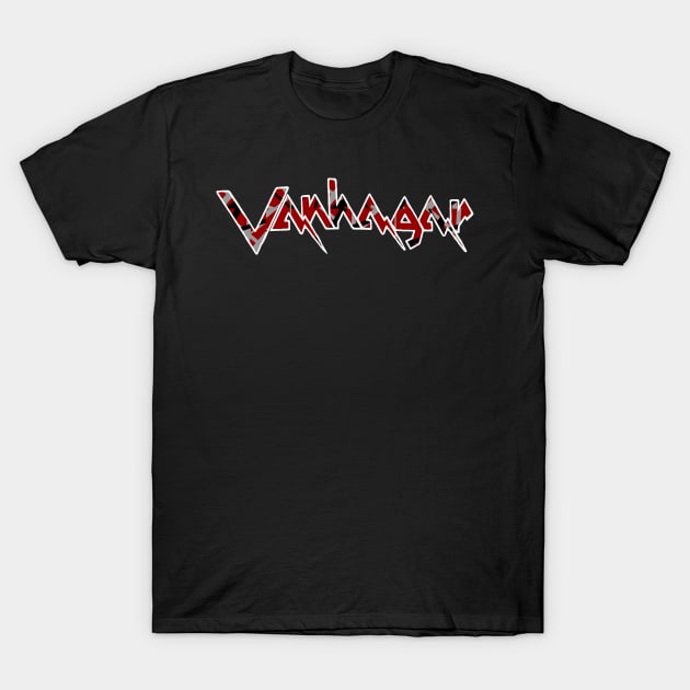 Van Hagar - Original First Album VH logo FrankenStrat Style T-Shirt by RetroZest